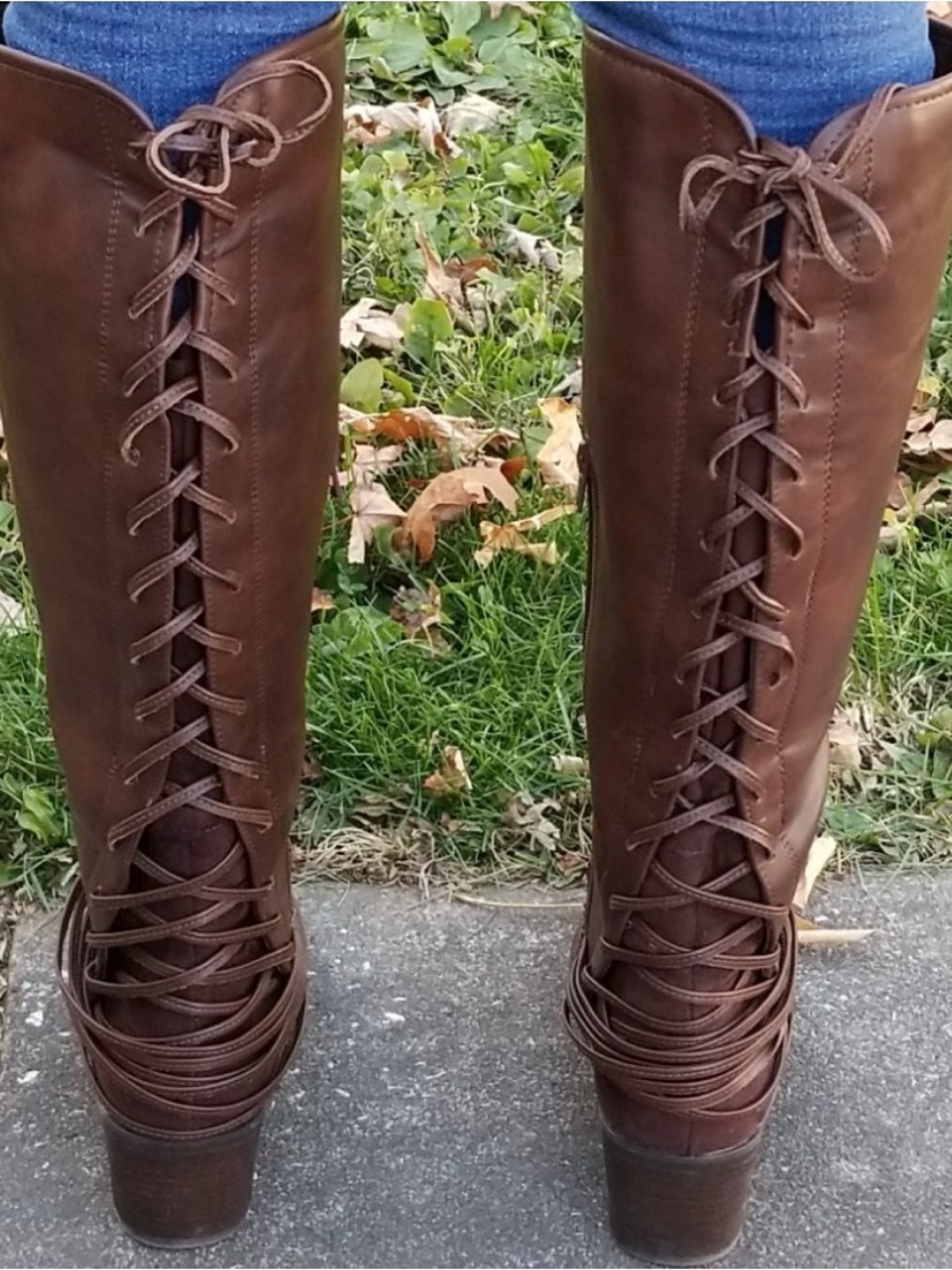 Candie's Tall Brown Lace-Up Boots Size7.5